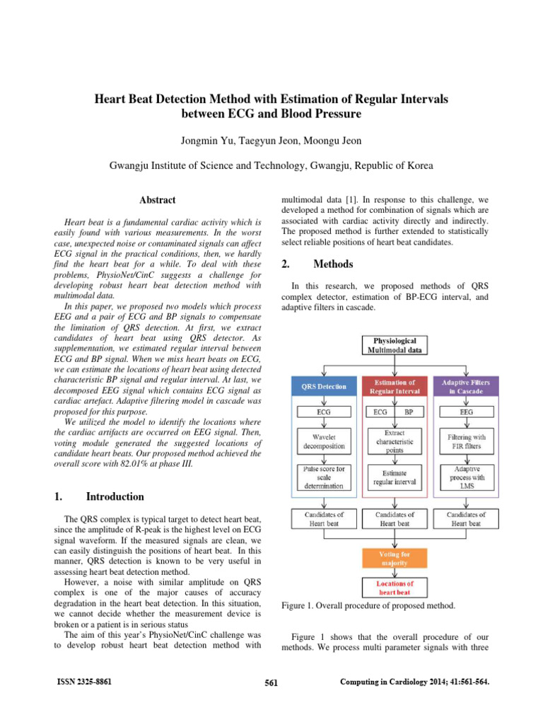 Heart Beat Detection via ECG and BP Signals | PDF | Electrocardiography ...