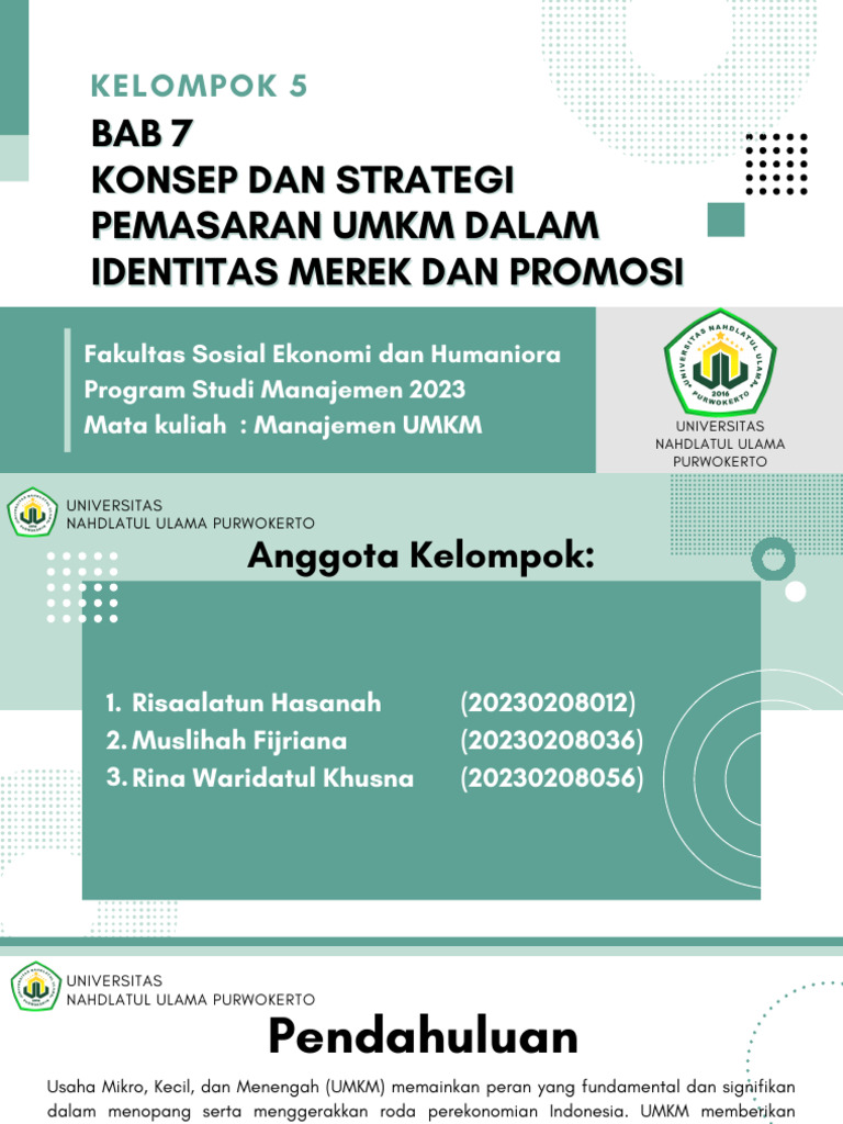 Konsep Dan Strategi Pemasaran Umkm Dalam Identitas Merek Dan Promosi (1 ...
