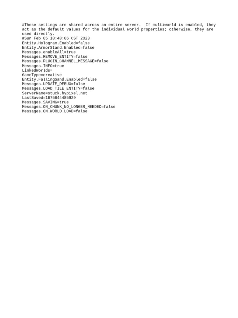 Server Configuration Settings Overview | PDF