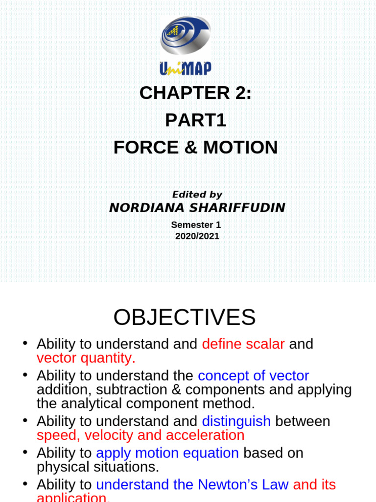 Chapter 2 Force and Motion Part 1 | PDF | Velocity | Speed