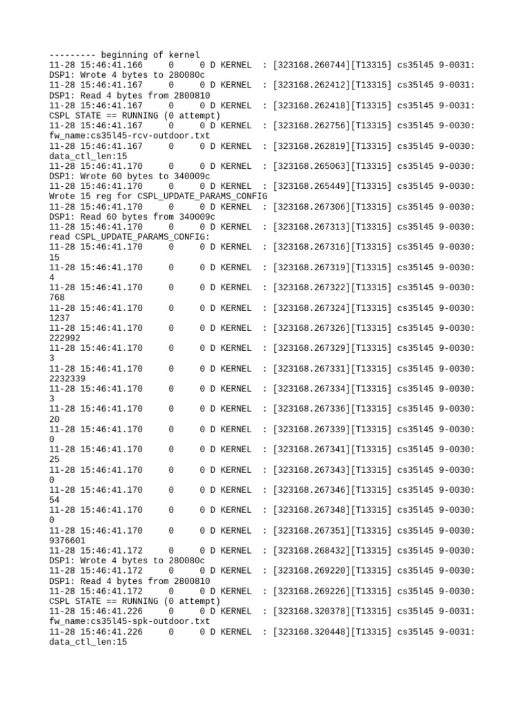 CS35L45 Kernel Log Analysis | PDF | Operating System Technology ...