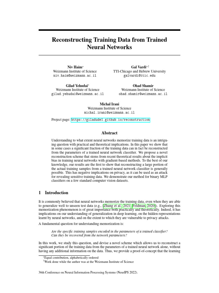 Reconstructing Training Data From Trained | PDF | Deep Learning ...