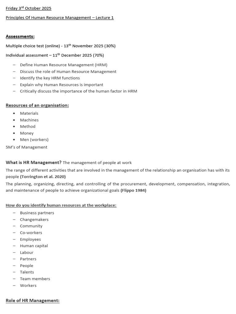 Principles of Human Resource Management | PDF