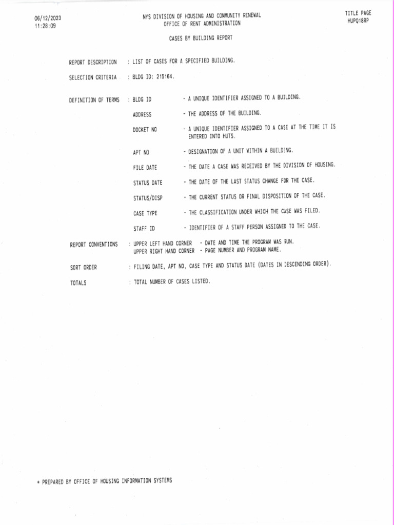 DHCR Report | PDF