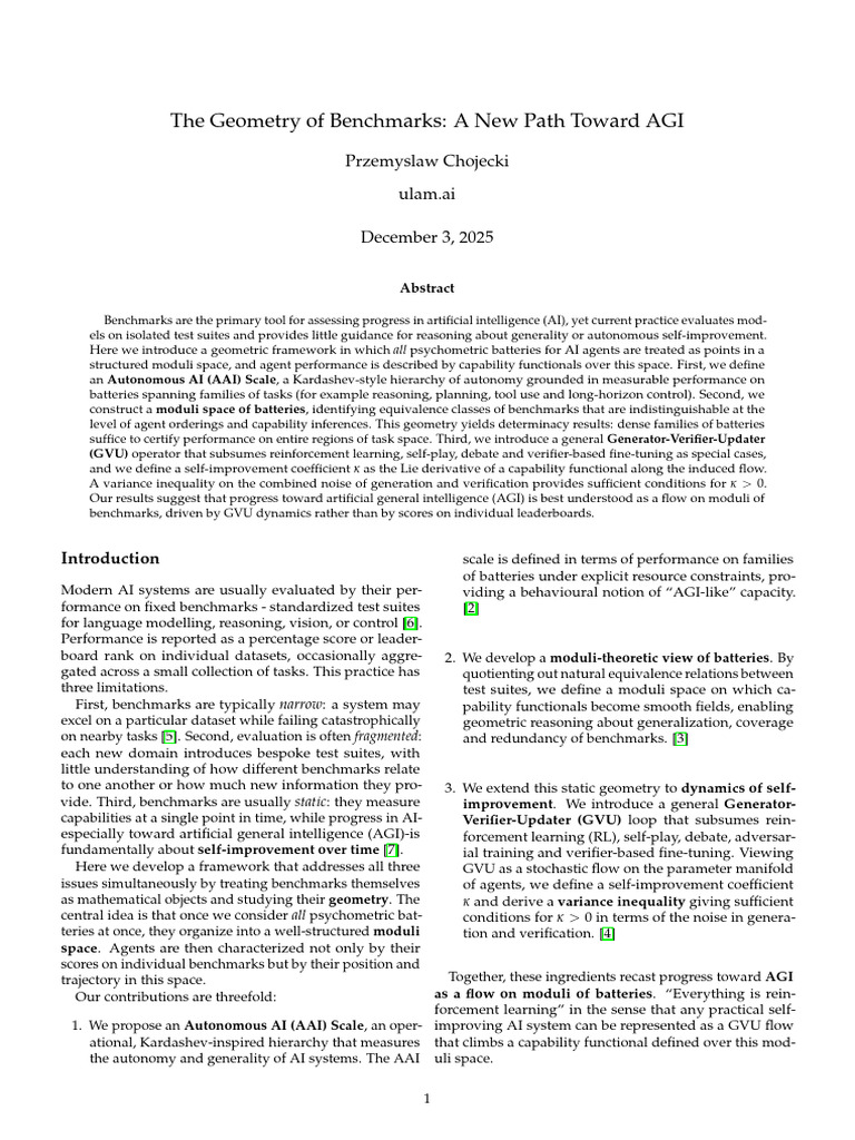 Geometric Framework for AI Benchmarks | PDF | Artificial Intelligence ...