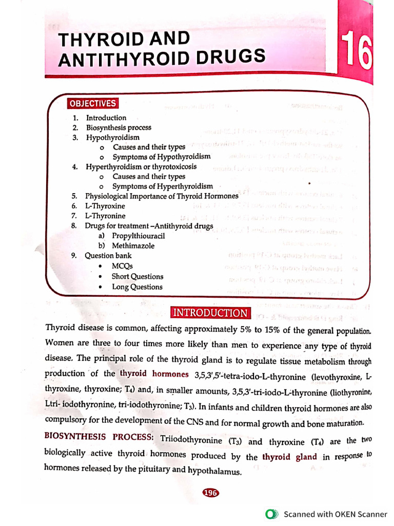 Thyroid and Anti Thyroid Drugs | PDF