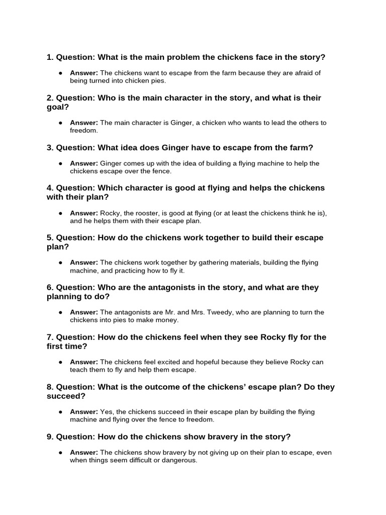 Chicken Run - Activities | PDF