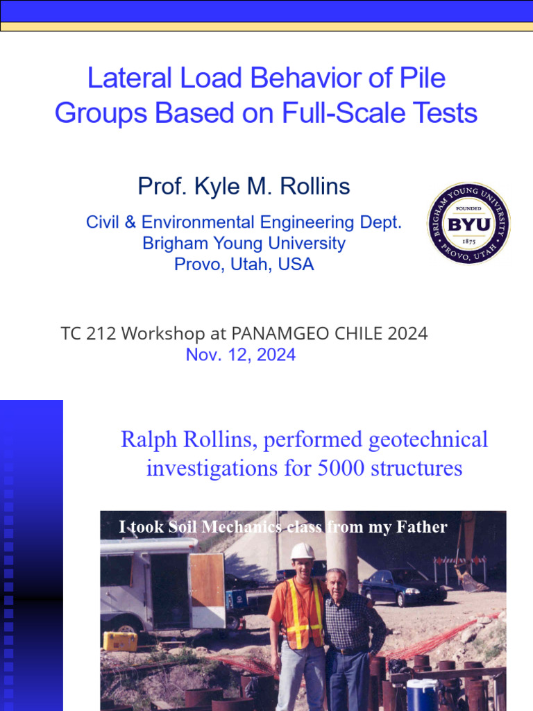 Lateral Load Testing of Pile Groups | PDF | Silt | Mechanical Engineering