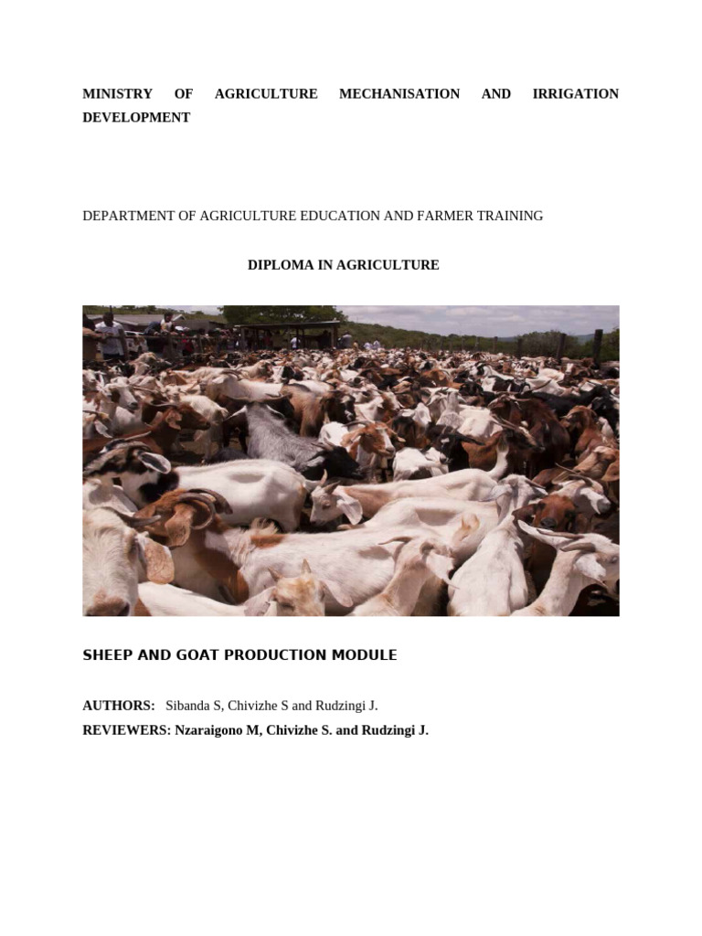 Sheep and Goat Production Module Guide | PDF | Sheep | Goat