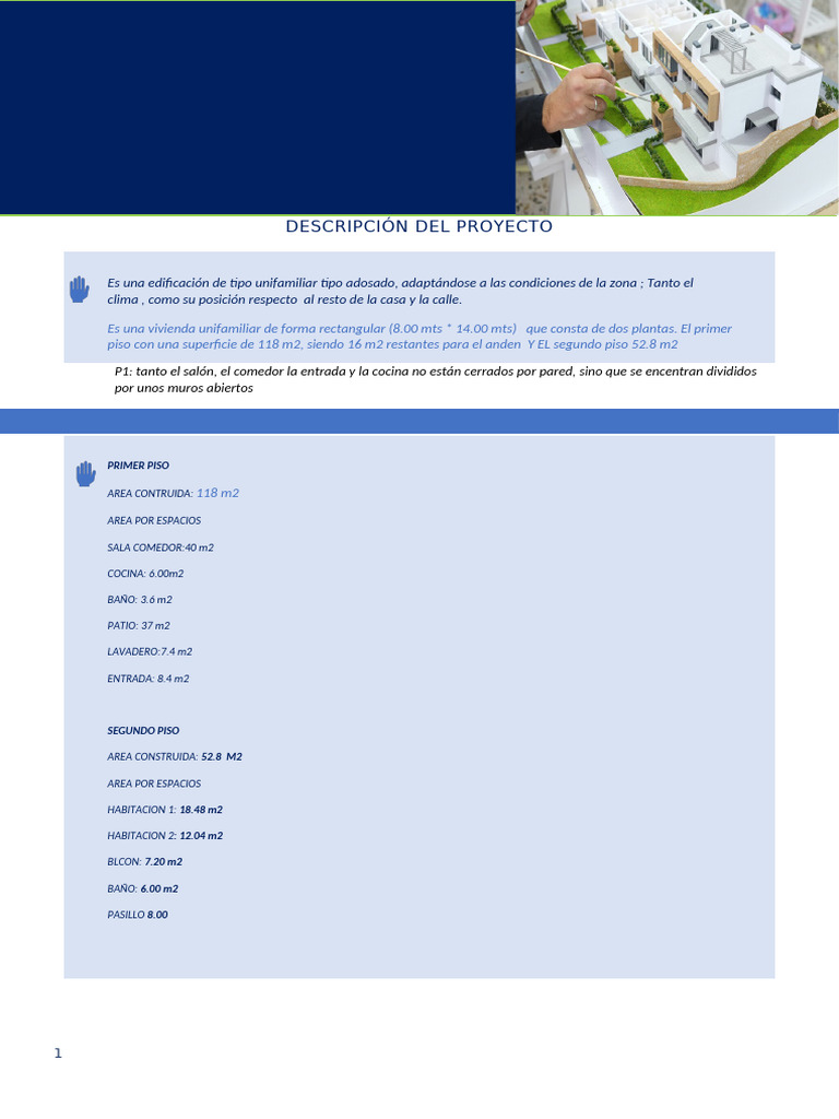 Proyecto de Vivienda Unifamiliar Adosada | PDF