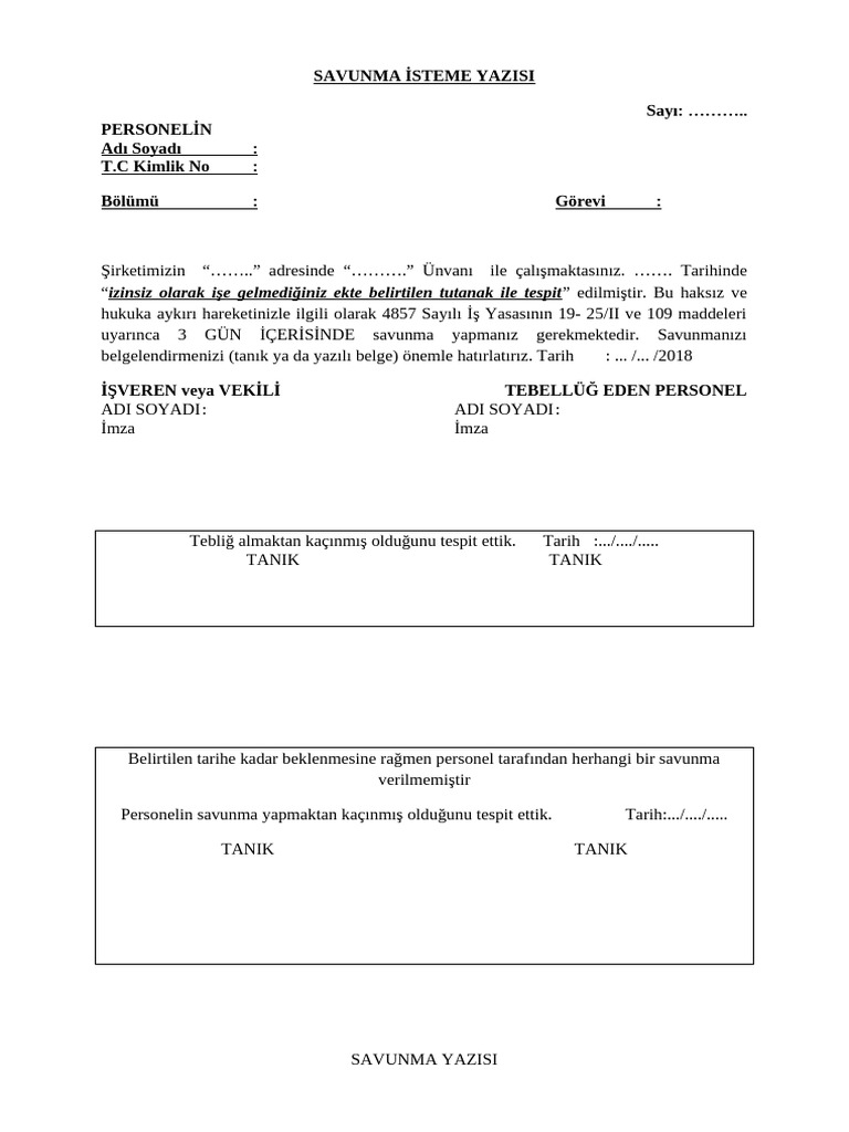 Savunma İstem Yazisi | PDF