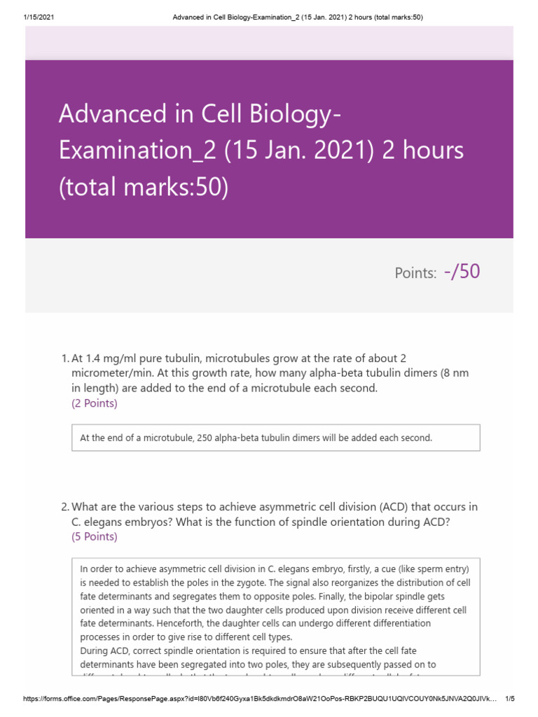 Advanced Cell Biology Exam Questions | PDF | Cell Cycle | Cell Nucleus
