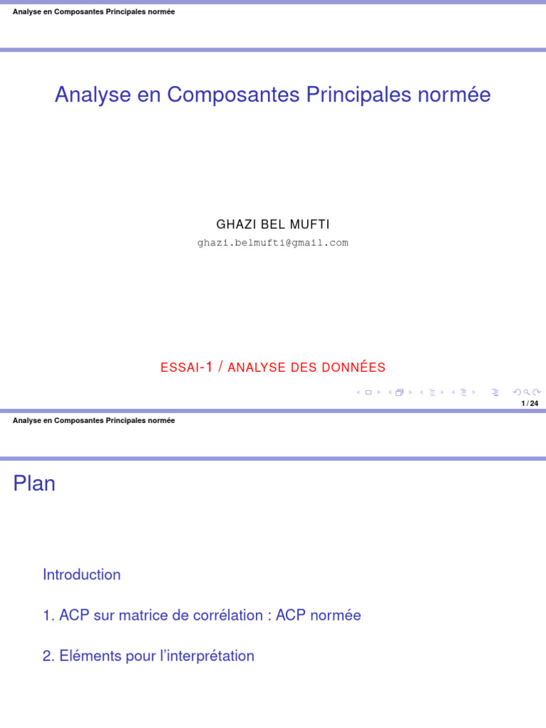 ACP Normée : Interprétation et Méthodes | PDF | Analyse en composantes ...