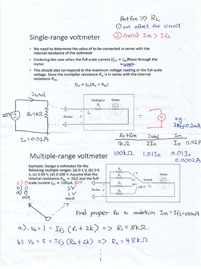 04 Voltmeter and Ammeter Suppl. Notes PDF | PDF
