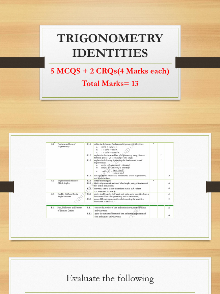Trigonometry Identities | PDF