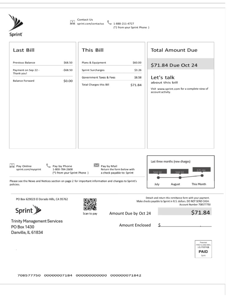September Service Details for Account 708577750 | PDF