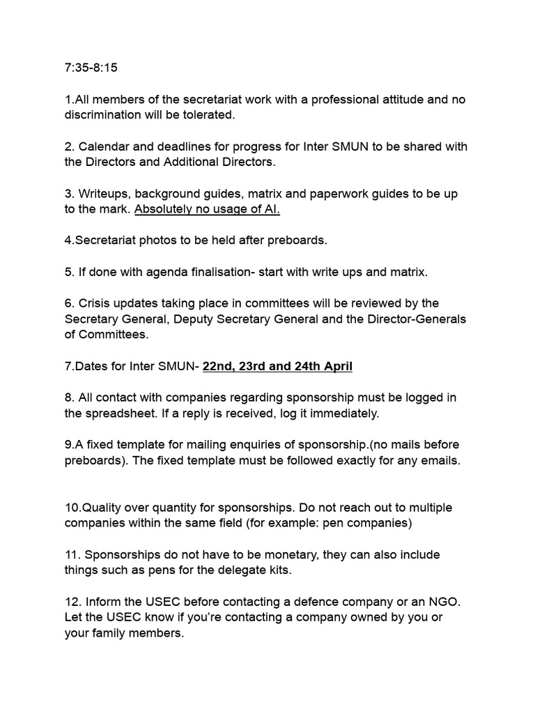 Noting For MUN Meeting | PDF
