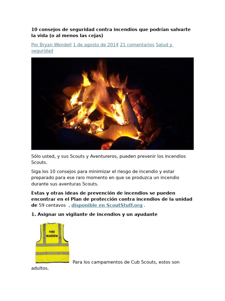 10 Consejos de Seguridad Contra Incendios | PDF | Tienda | Incendios