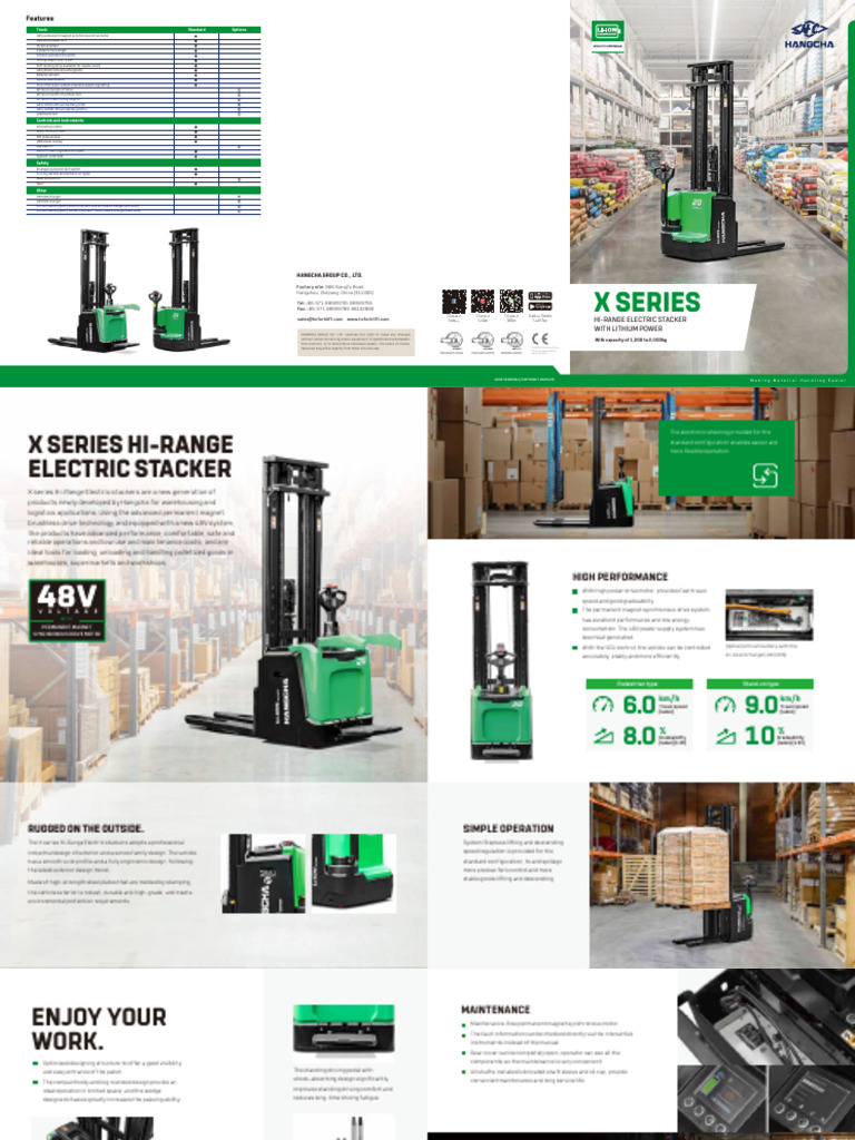 Hi-Range Electric Stacker X Series | PDF | Battery Charger ...
