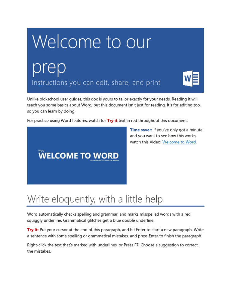 Welcome To Our Prep | PDF | Computer Keyboard | Text