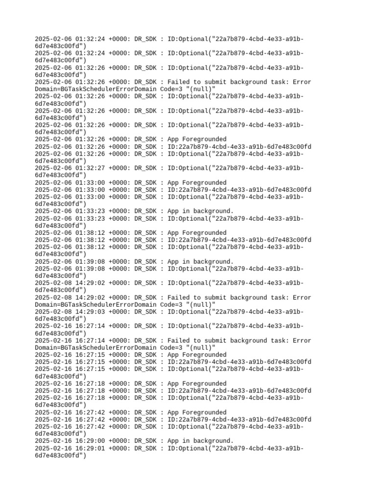 DR_SDK Background Task Errors | PDF