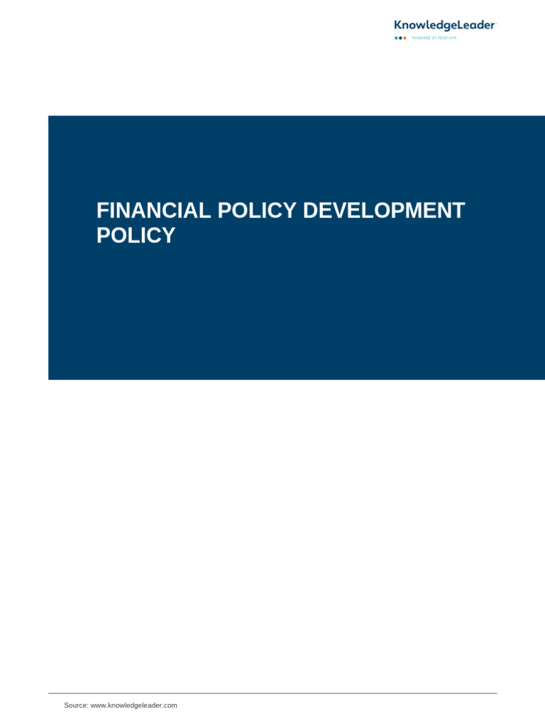 Financial Policy Development Guide | PDF | Policy | Regulatory Compliance