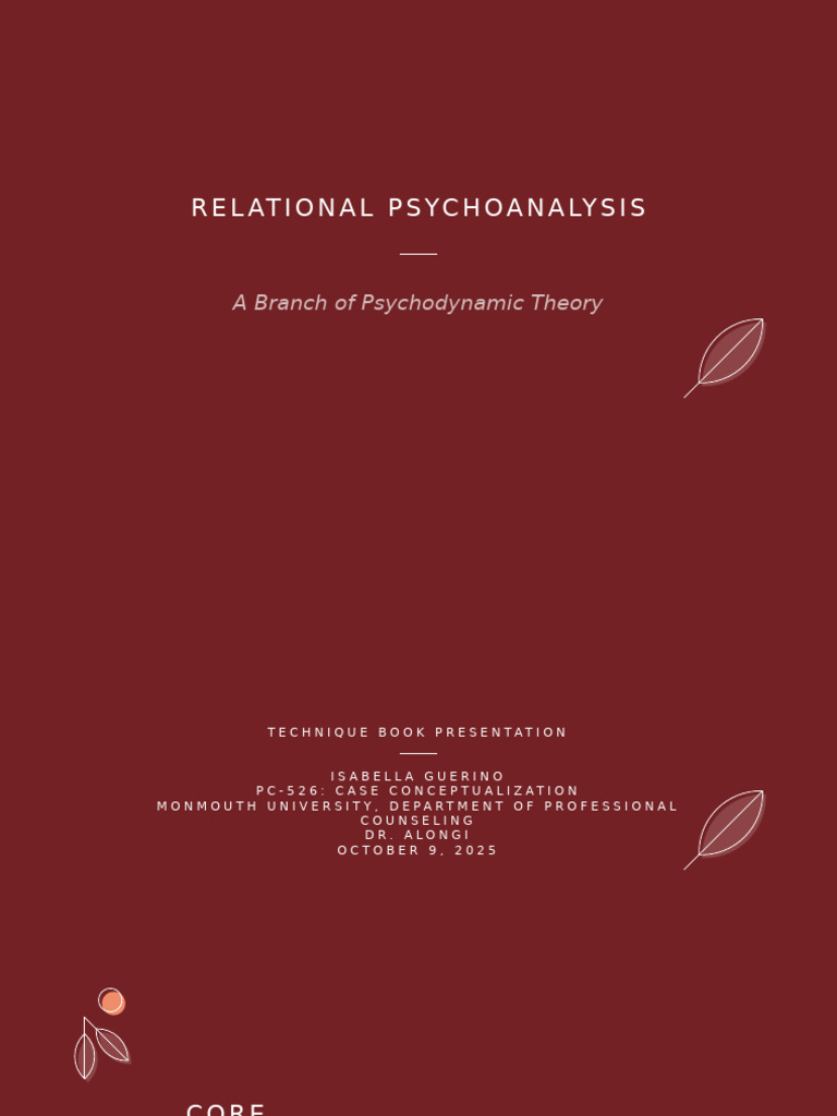 Relational Psychoanalysis Slideshow | PDF | Psychotherapy | Thought