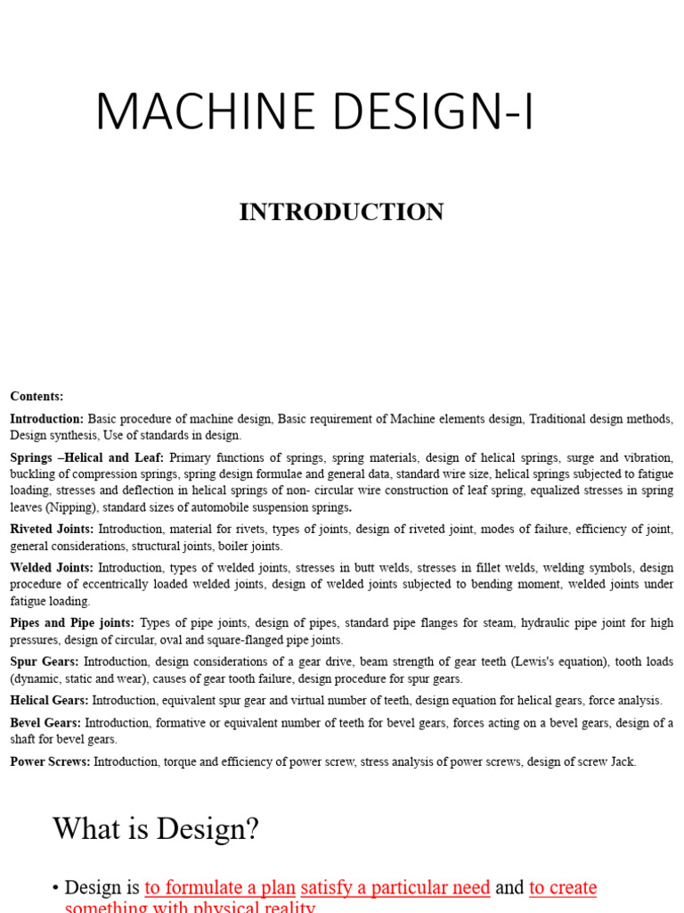 1- Introduction to Machine Design (1) | PDF | Welding | Construction