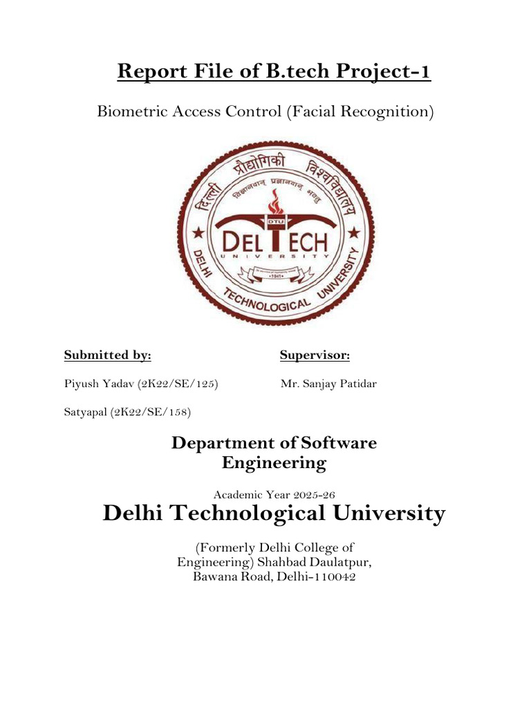 Biometric Access Control (Facial Recognition) | PDF | Access Control ...