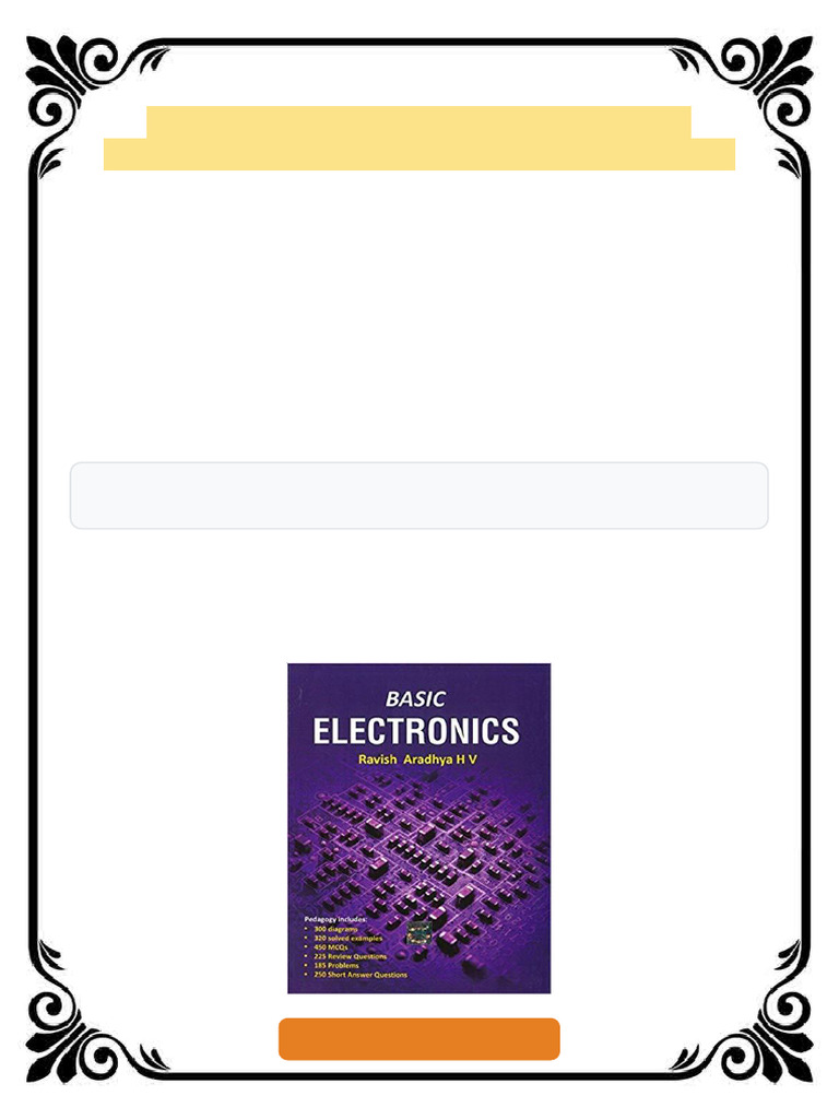Basic Electronics 1st Edition Ravish Aradhya ebook full digital version ...
