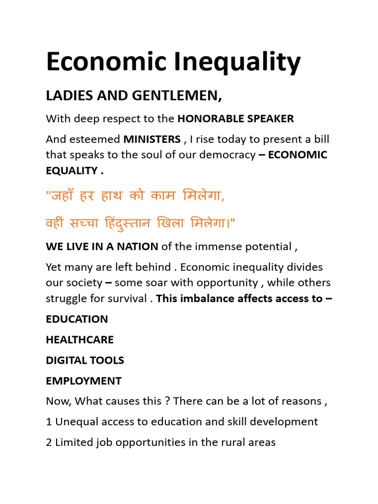 Addressing Economic Inequality in India | PDF