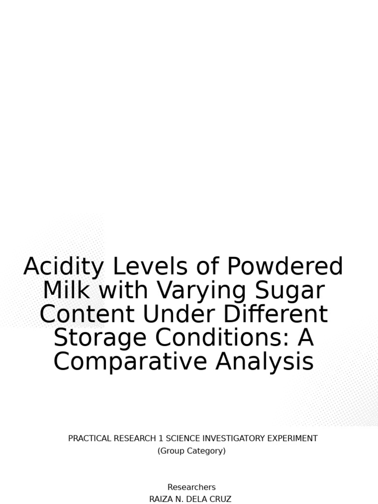 Research 1 | PDF | Milk | Sugar