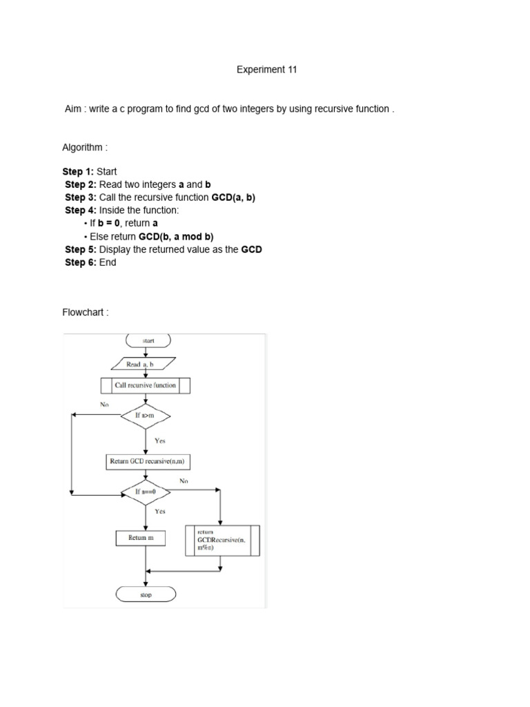 GCD Calculation Using Recursion | PDF