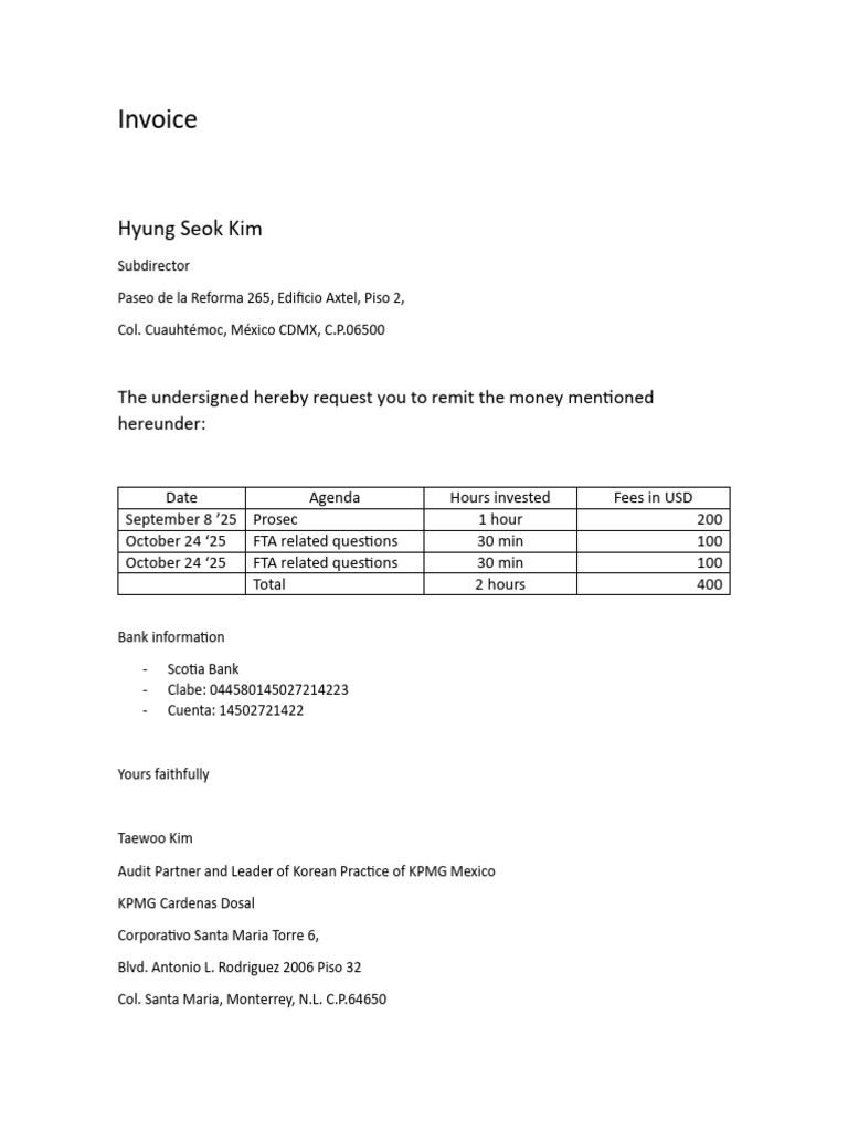 Invoice for Consulting Services | PDF