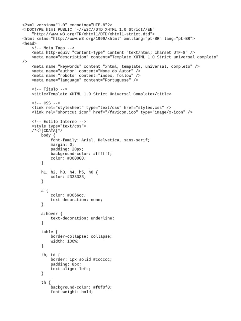 Xhtml Template | PDF | Xhtml | XML