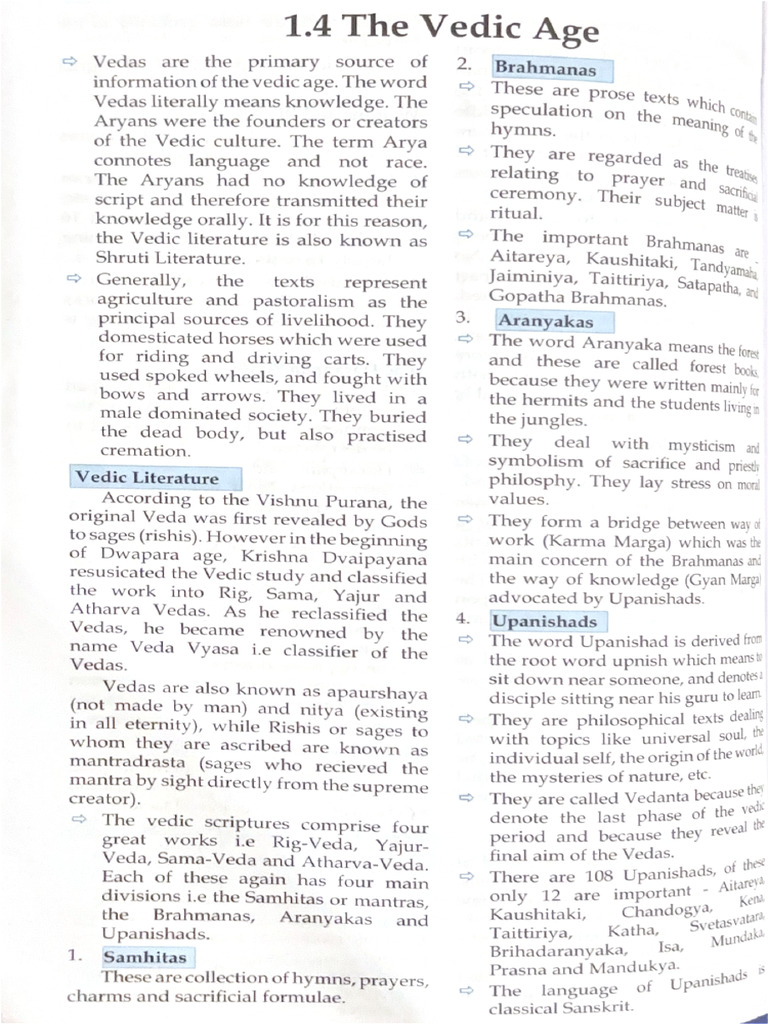 1.4 The Vedic Age | PDF