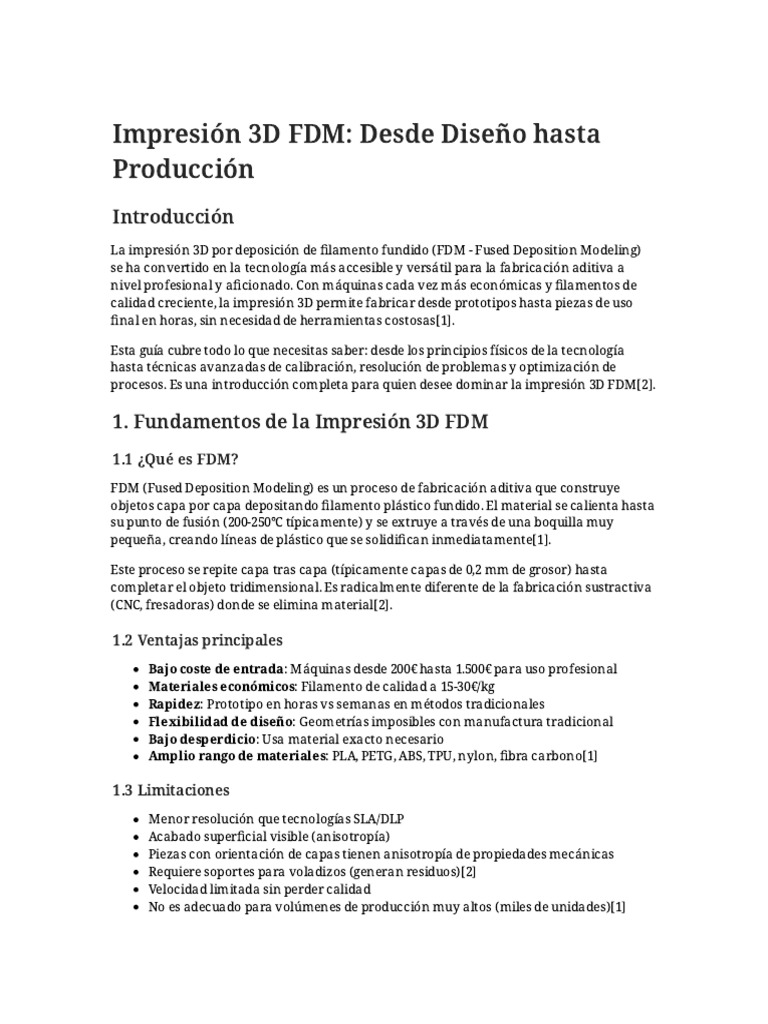 Guía Completa de Impresión 3D FDM | PDF | Impresión 3d | Materiales