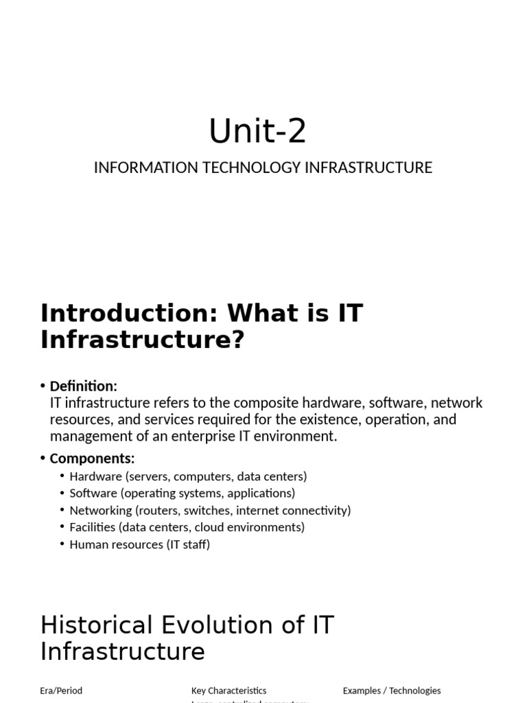 IT Infrastructure: Evolution and Components | PDF | Cloud Computing ...