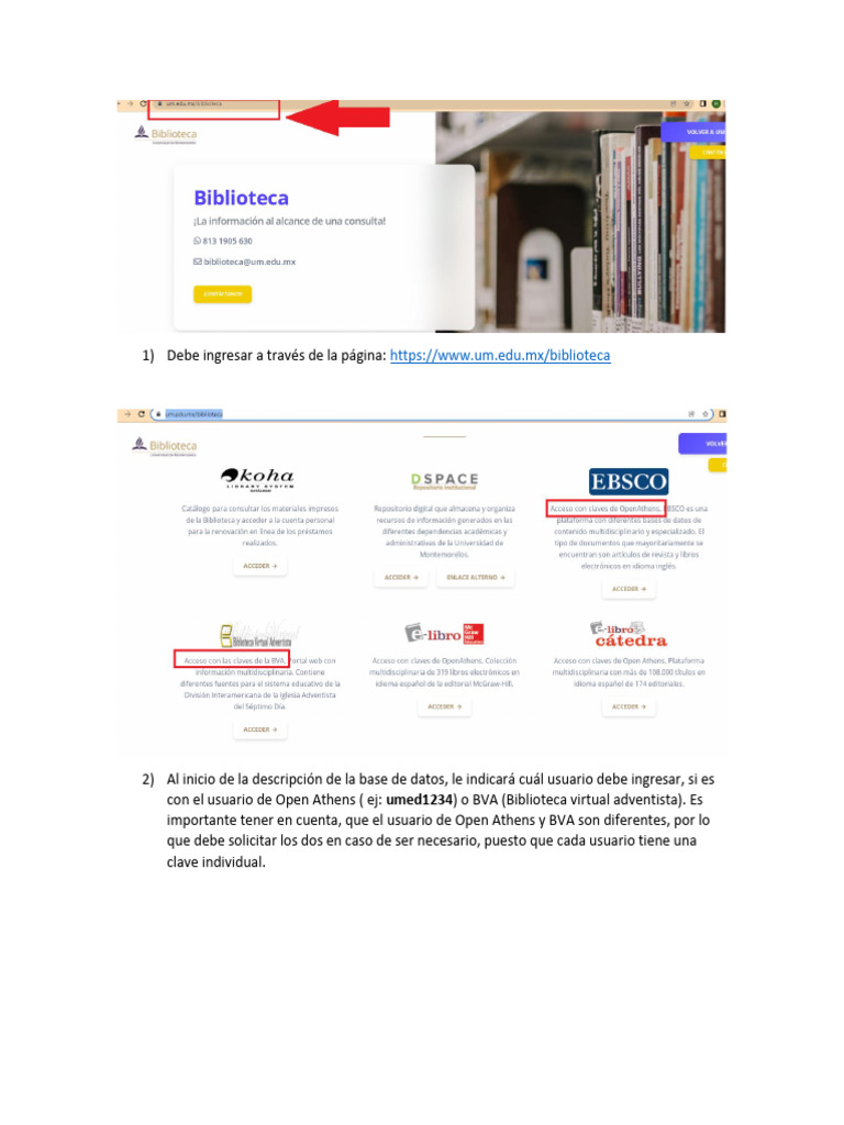 Acceso a la Biblioteca Virtual Adventista | PDF | Libreria digital ...