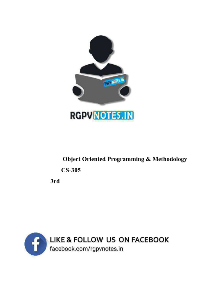 Unit 2 Object Oriented Programming and Methodology Www Rgpvnotes | PDF ...