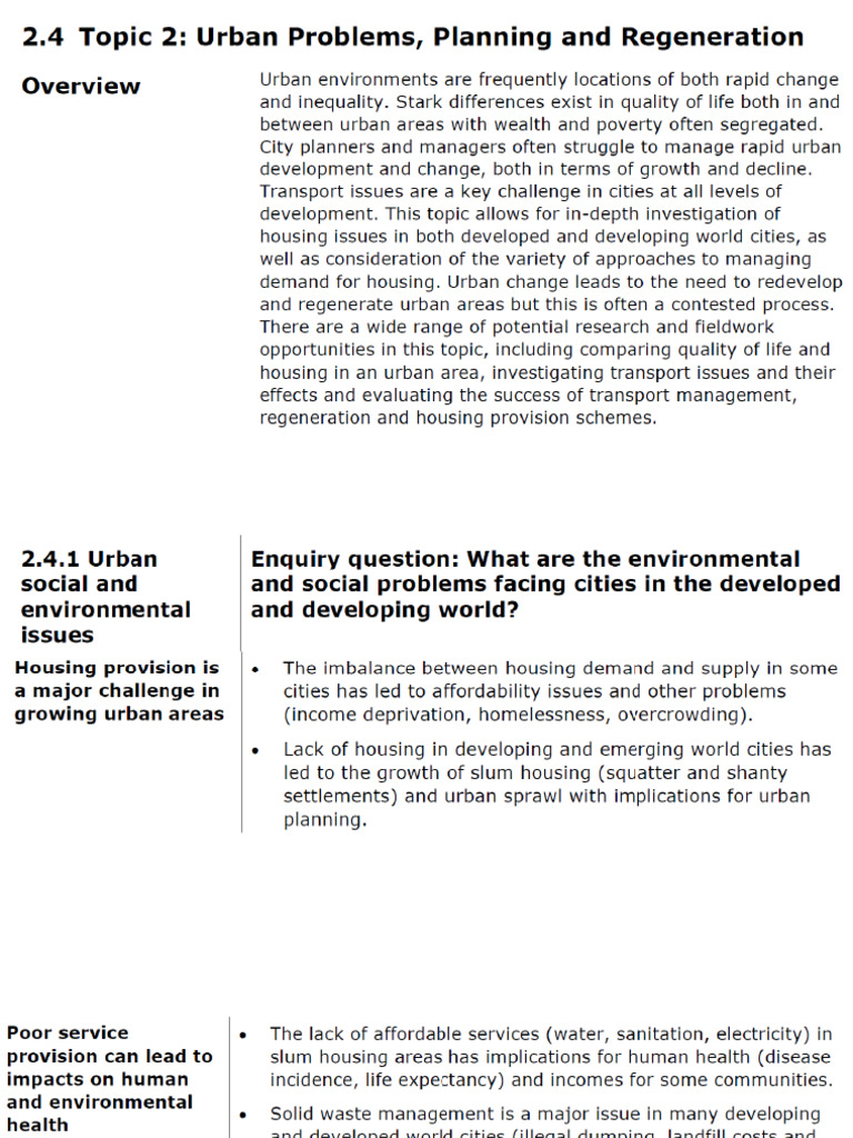 2.4.1 Urban Social and Environmental Issues | PDF