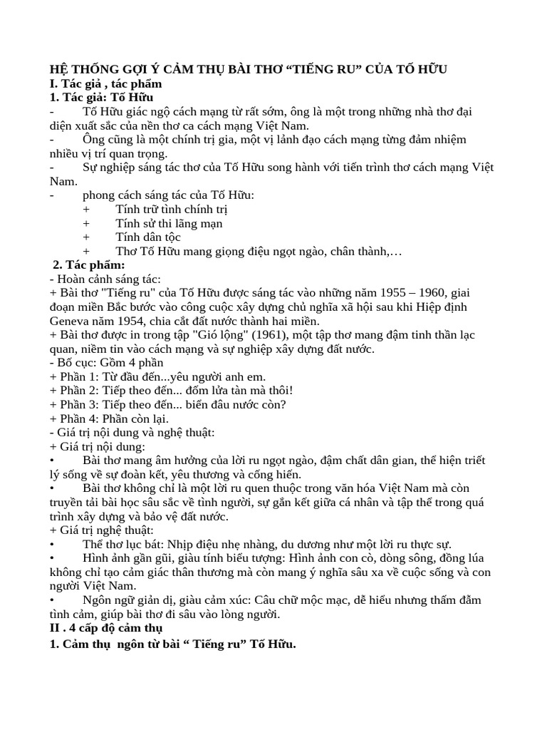 Nhóm 5 Hệ Thống Gợi ý Cảm Thụ Bài Thơ Tiếng Ru | PDF