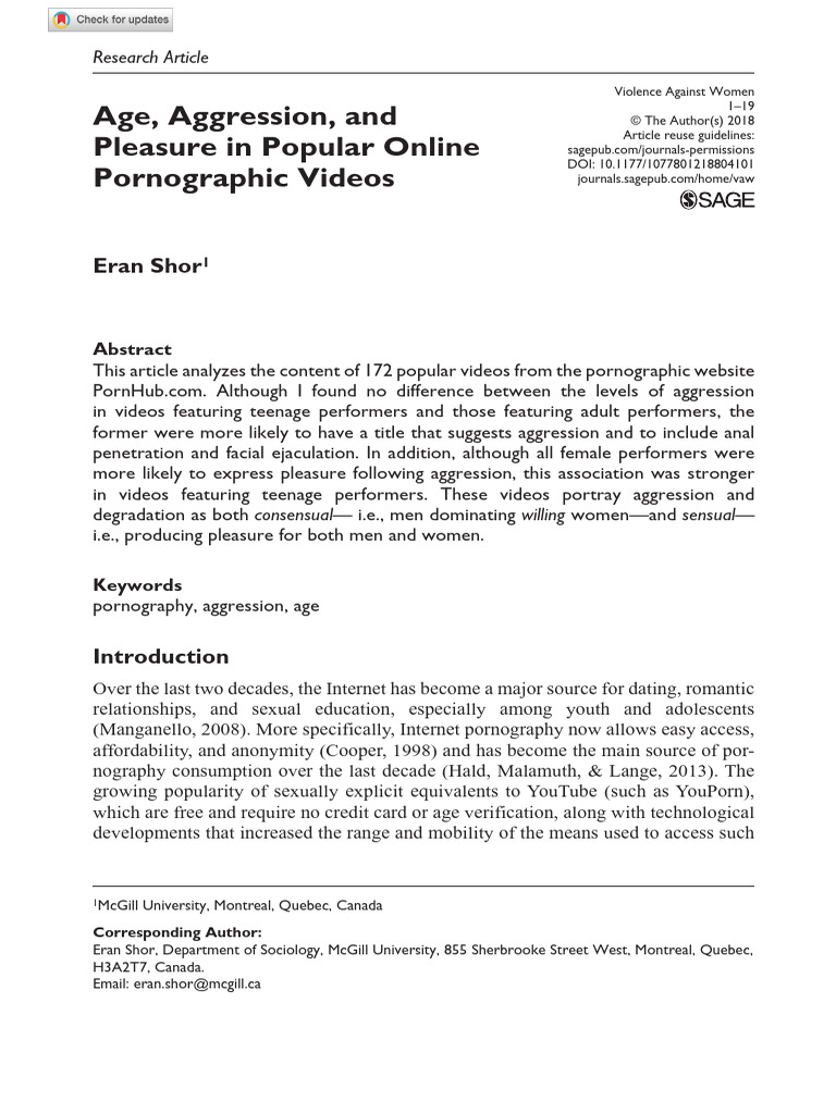 Age, Aggression, and | PDF | Adolescence | Sex Education