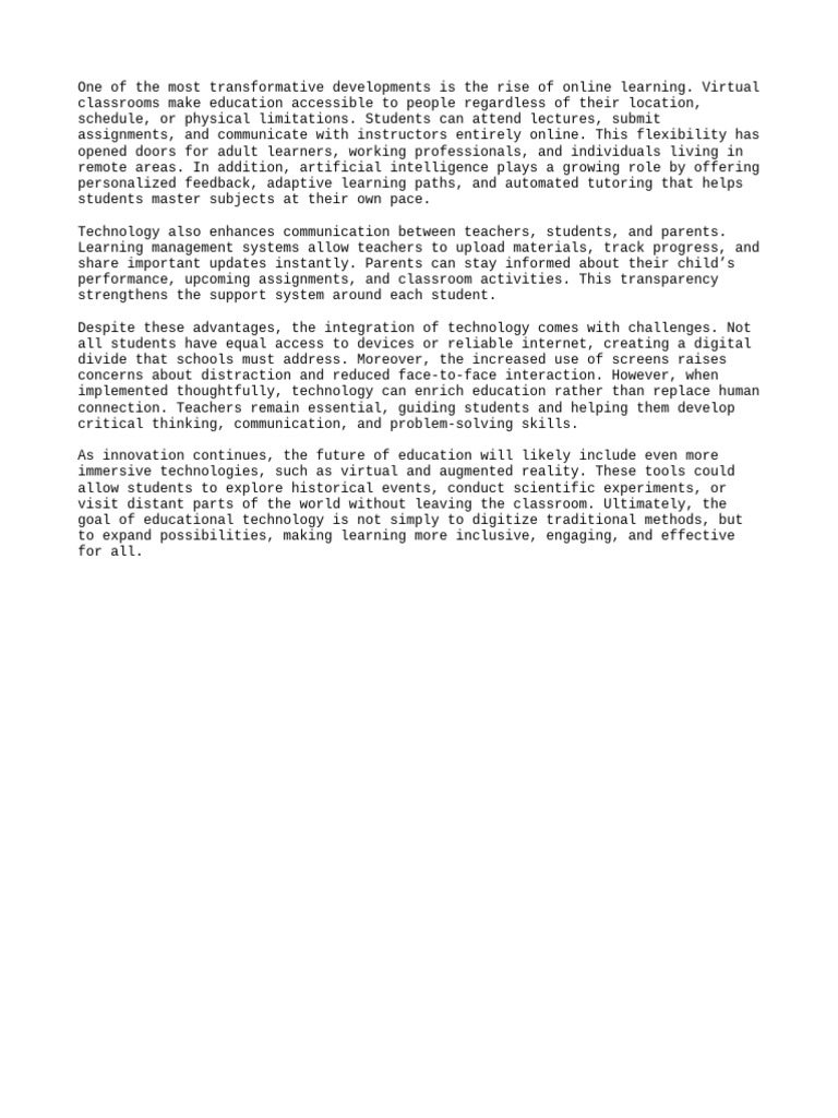 The Impact of Technology on Education | PDF