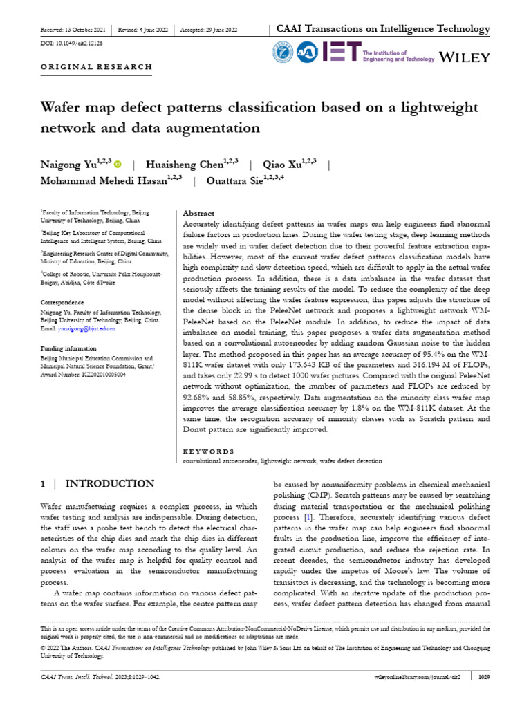 Lightweight Network for Wafer Defect Classification | PDF | Deep ...