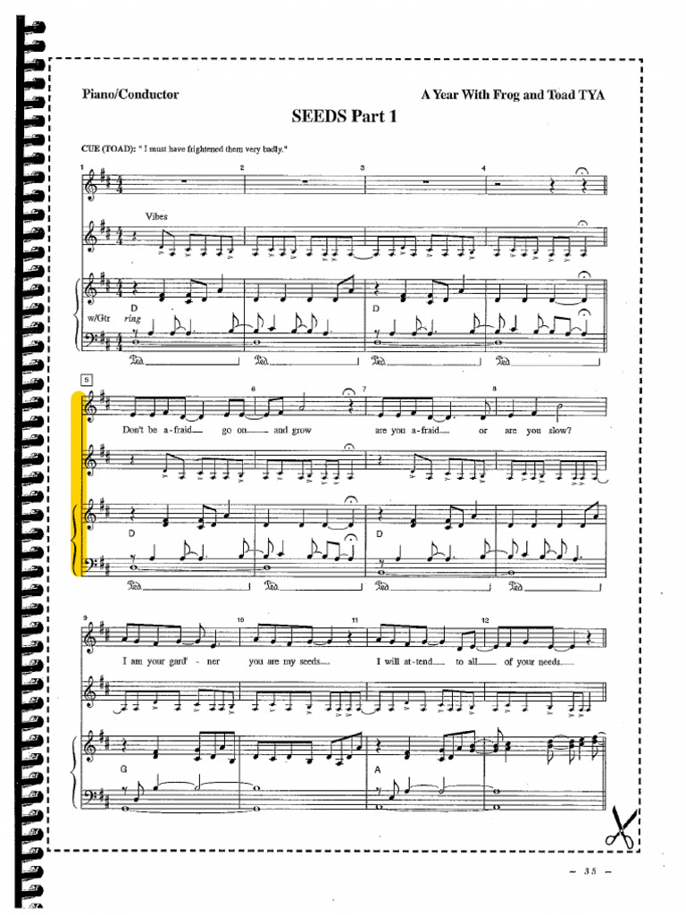 A Year With Frog and Toad Audition Song Cuts | PDF