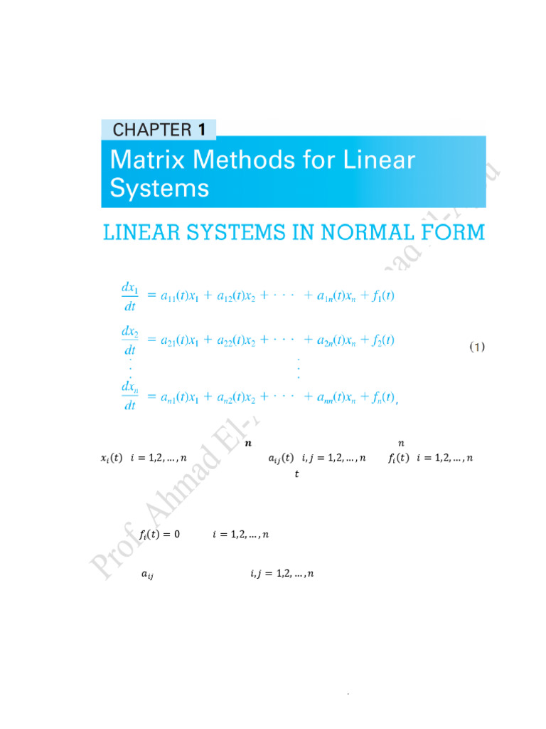 First-Order Linear Differential Equations | PDF | Eigenvalues And ...