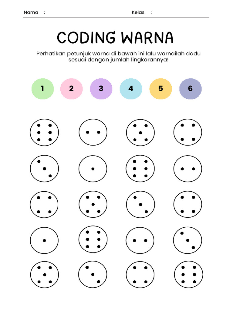 Kode Panah Dan Angka Coding Seru Lembar Kerja Siswa Kuning Dan Biru ...