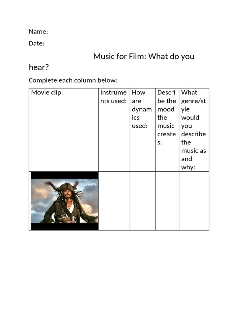 Music Analysis for Film Clips | PDF