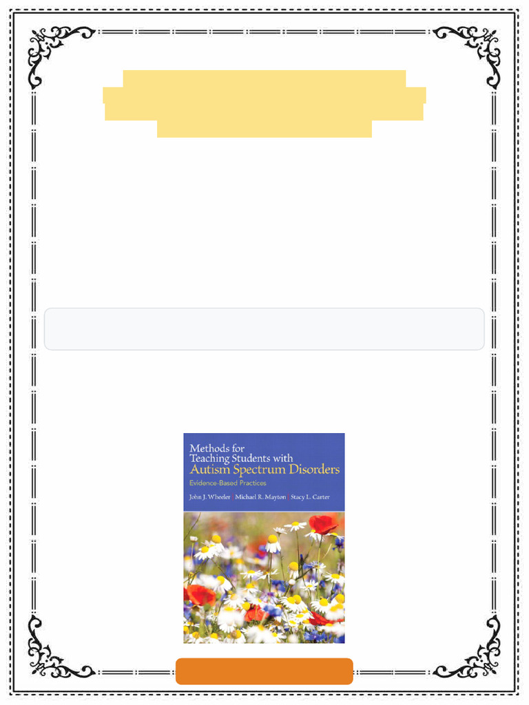 Methods for Teaching Students with Autism Spectrum Disorders with ...